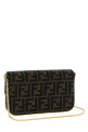 'Tube' wallet on chain Brown