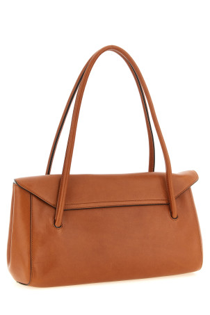 Leather E/W Shoulder Bag Brown