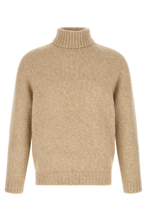 Raglan sleeves turtleneck sweater Beige