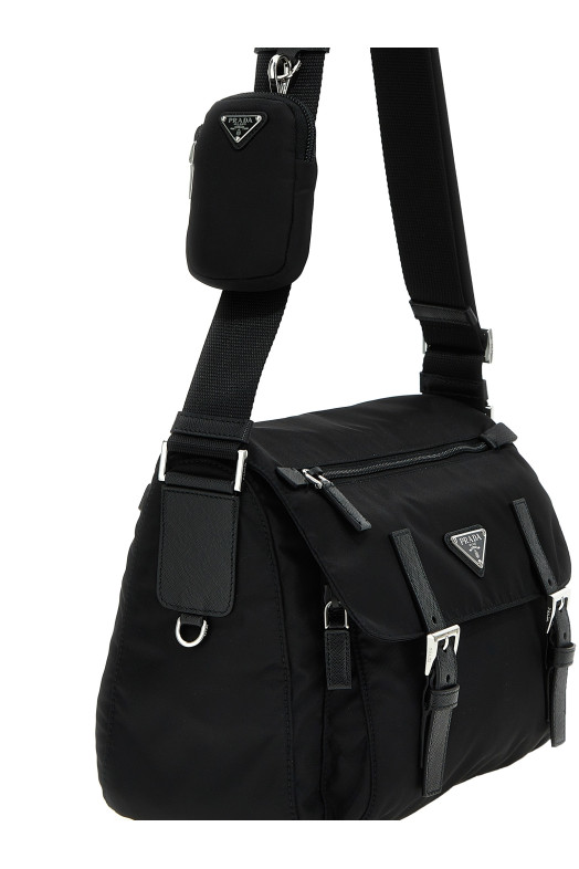 Re-nylon crossbody bag Black