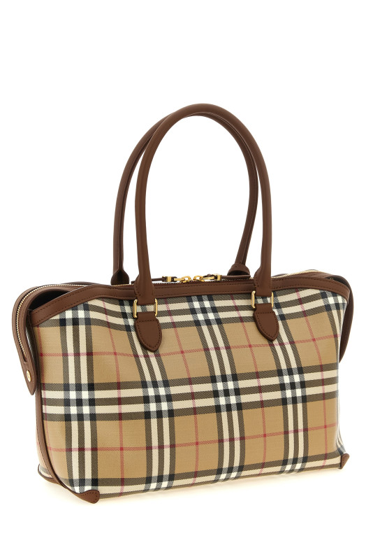 Small Check shopping bag Beige