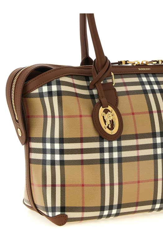 Small Check shopping bag Beige