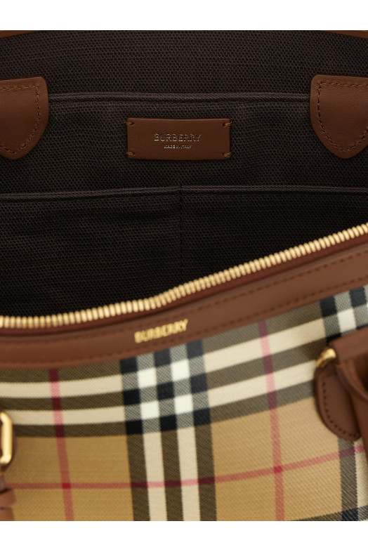 Small Check shopping bag Beige