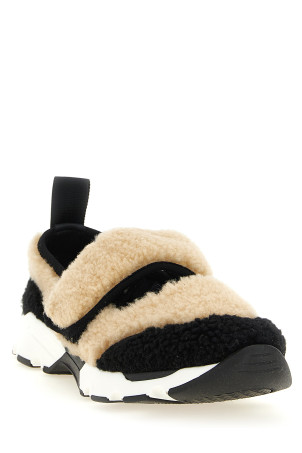 Mary Jane fur sneakers Black-grey
