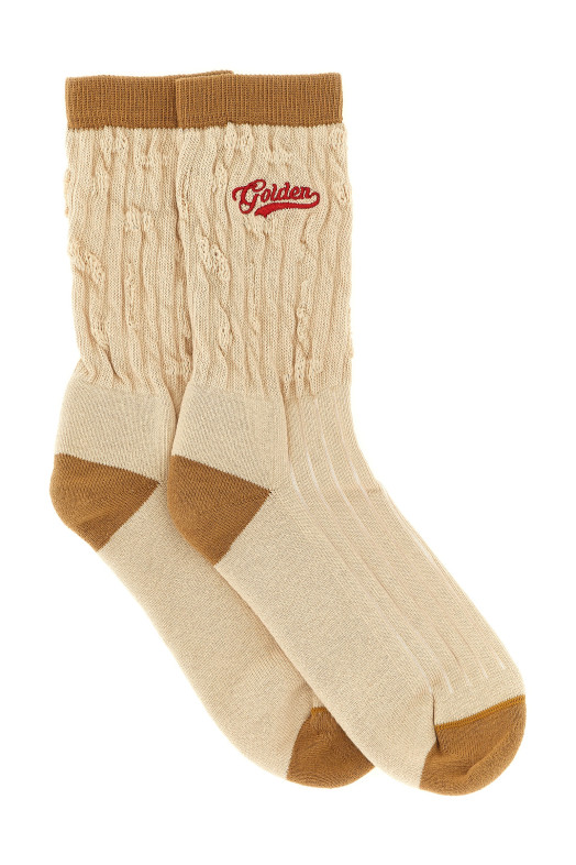 Braided socks Beige