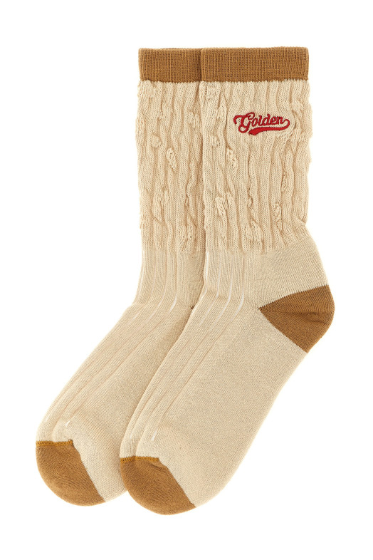 Braided socks Beige