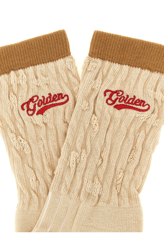 Braided socks Beige