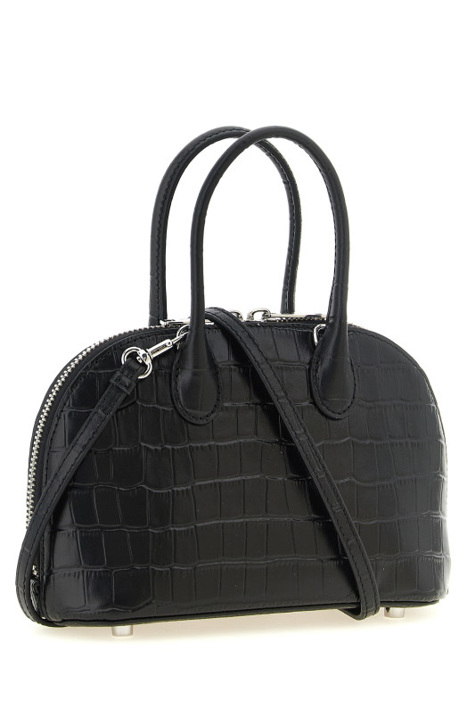 'Croc Leather Mini Toast' handbag  Black