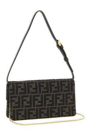 'Tube' wallet on chain Brown