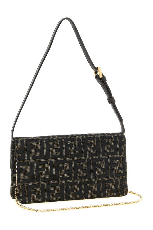 'Tube' wallet on chain Brown