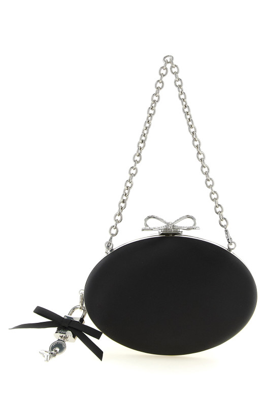 Clutch satin Oval Black