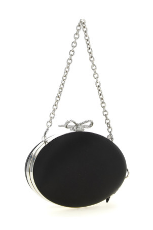 Clutch satin Oval Black