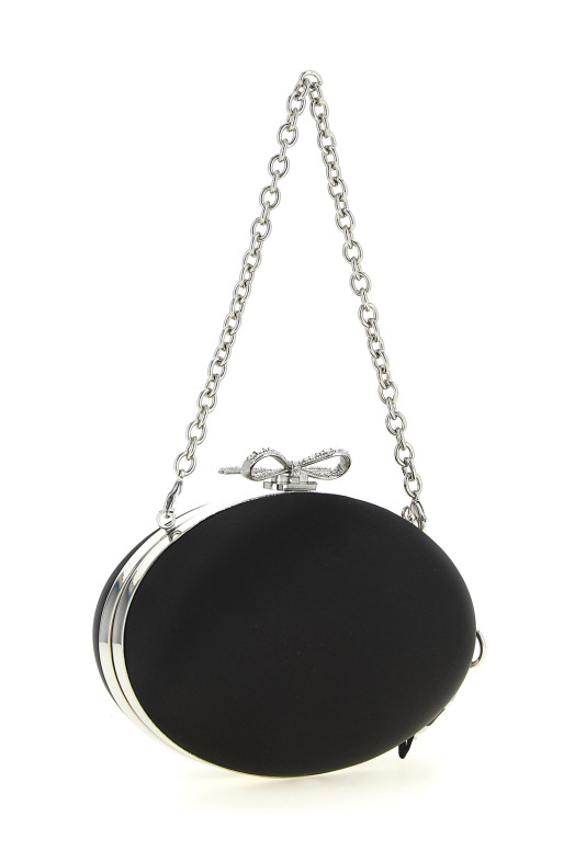 Clutch satin Oval Black