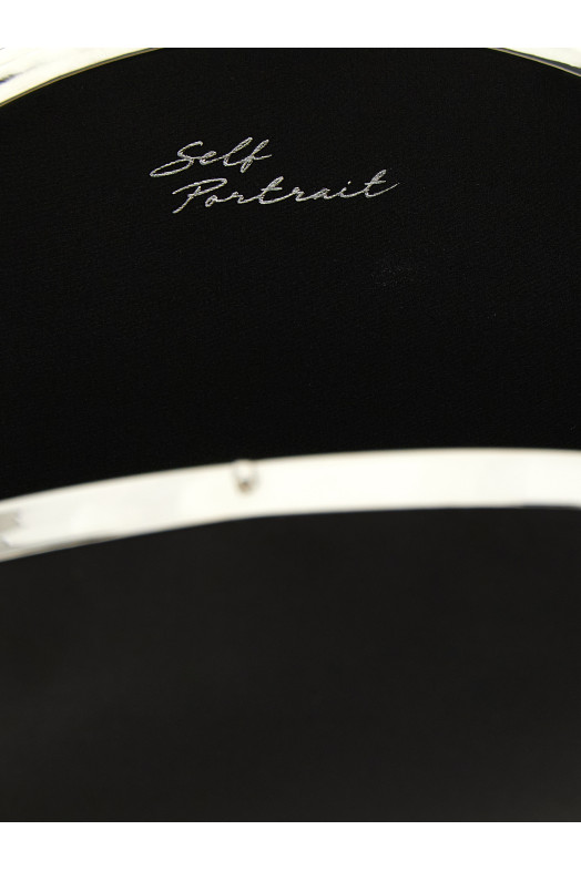 Clutch satin Oval Black