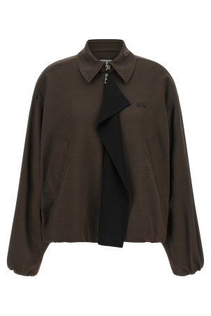 Viscose and wool jacket Brown