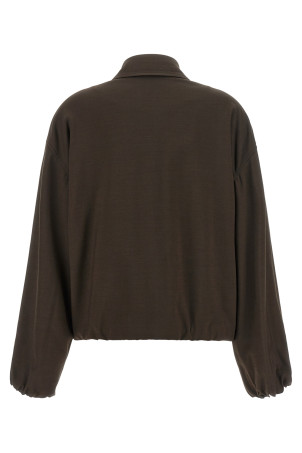 Viscose and wool jacket Brown