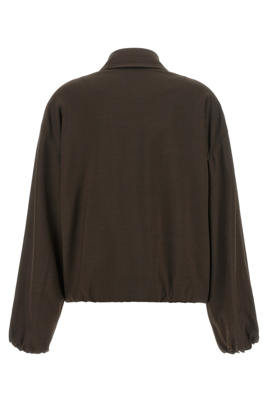 Viscose and wool jacket Brown