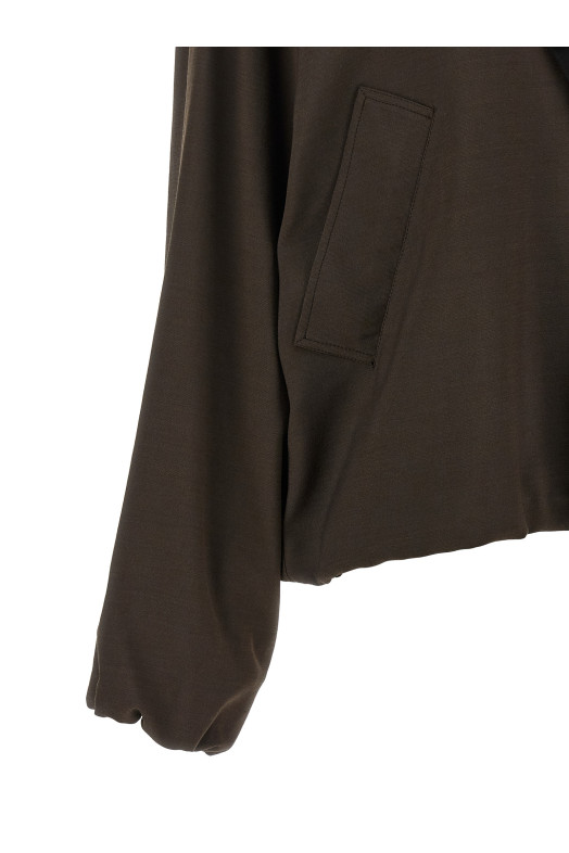 Viscose and wool jacket Brown