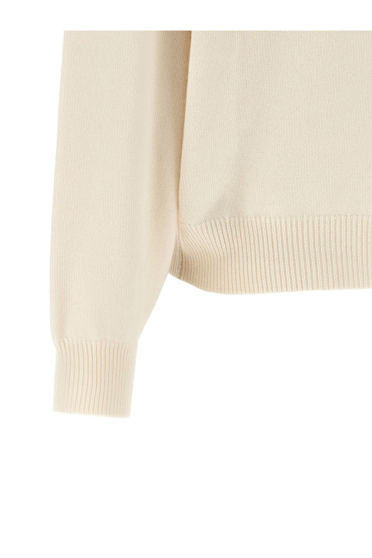 Ribbed high neck beam White