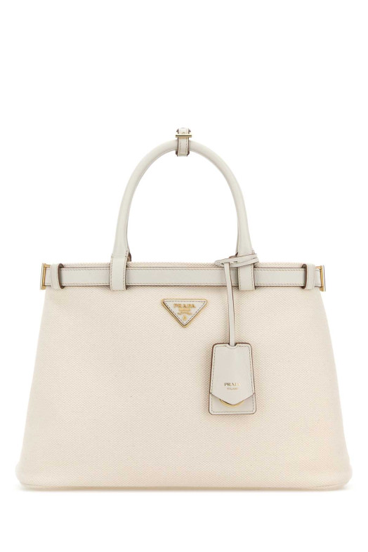 Ivory canvas shopping bag Black PRADA (1BA417VOYM2FPV)