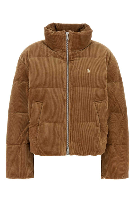Caramel stretch velvet down jacket POLO RALPH LAUREN (211B20376)