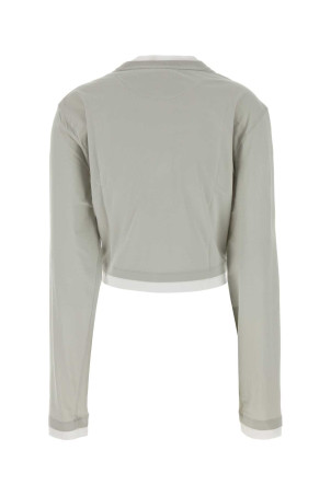 Grey cotton t-shirt PRADA (34693SOOO15ZG)