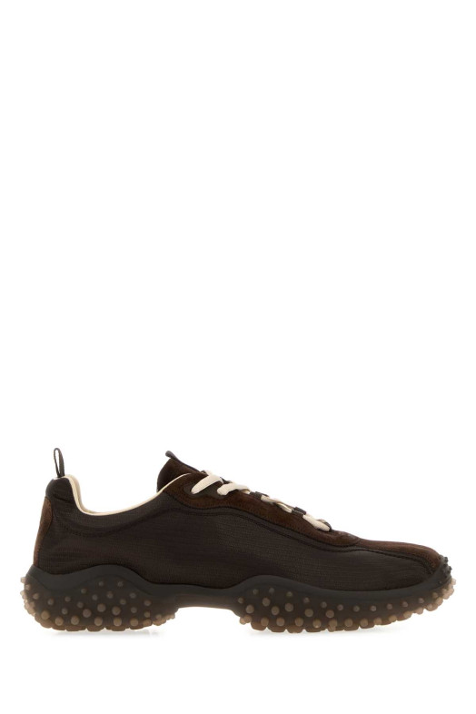 Dark brown tech fabric and suede Bubble sneakers MIU MIU (5E806EFA0453M0K)