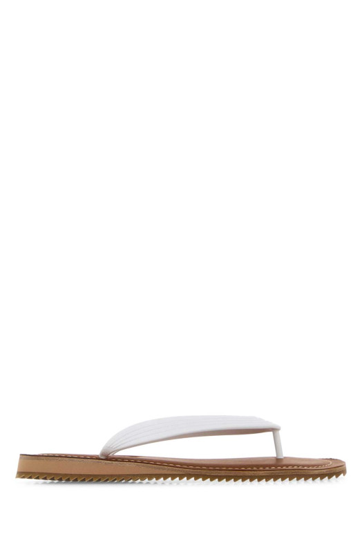 White rubber thong slippers Black MIU MIU (5Y638EF0053ZMW)