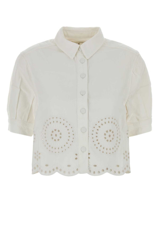 White denim The Eyelet shirt FRAME (7068EMB182)