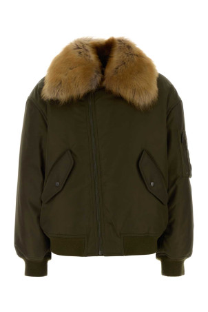 Khaki nylon bomber jacket SAINT LAURENT (A00300YZ9HT)