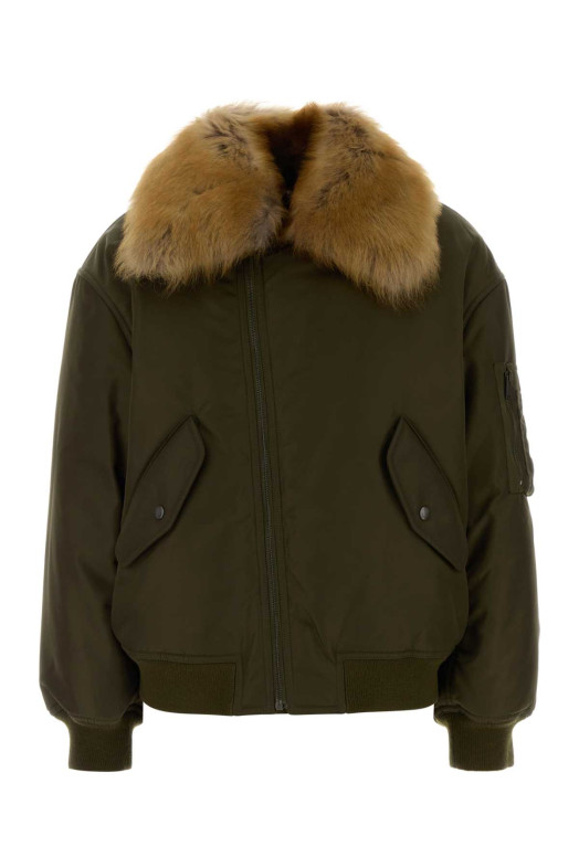 Khaki nylon bomber jacket SAINT LAURENT (A00300YZ9HT)