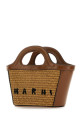 Two-tone leather and straw Tropicalia handbag MARNI (BMMP0067Q0P3860)