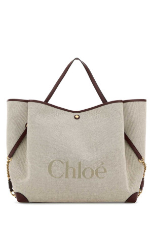 Grey canvas ChloÃ© Clover shopping bag CHLOE (CH26AS654S63)