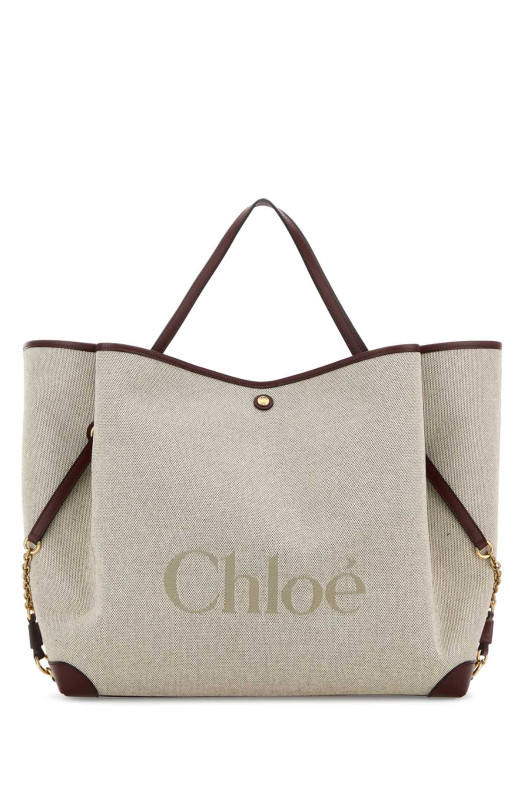 Grey canvas ChloÃ© Clover shopping bag CHLOE (CH26AS654S63)