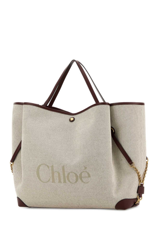 Grey canvas ChloÃ© Clover shopping bag CHLOE (CH26AS654S63)