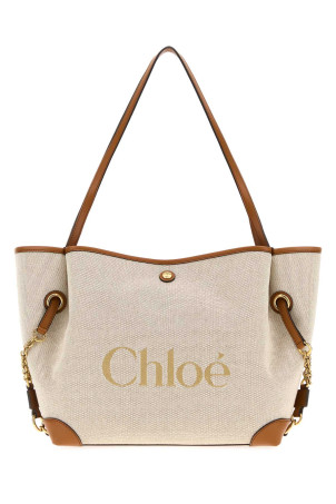 Sand canvas ChloÃ© Clover shopping bag CHLOE (CH26AS655S63)