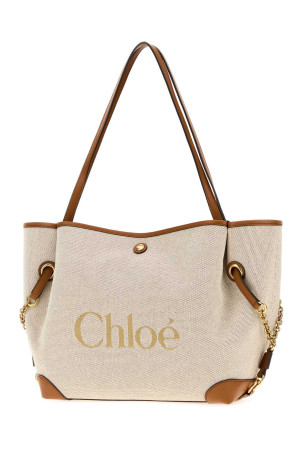 Sand canvas ChloÃ© Clover shopping bag CHLOE (CH26AS655S63)