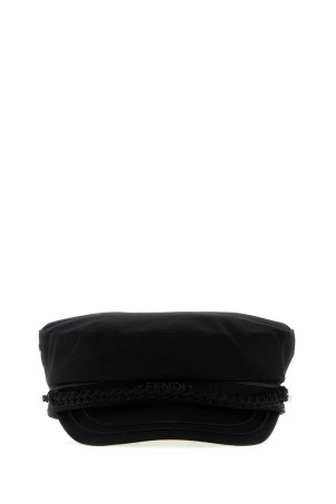 Black cotton baker boy hat Black FENDI (FXQ185B1W4)