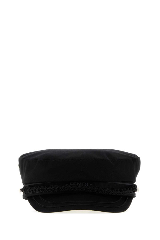 Black cotton baker boy hat Black FENDI (FXQ185B1W4)