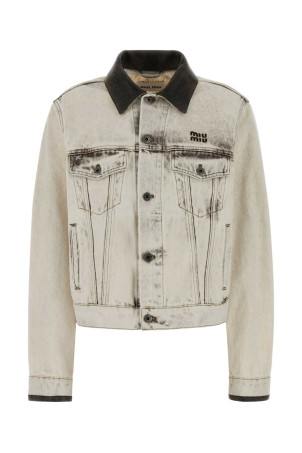 White denim jacket Black MIU MIU (GWB273SOOO183T)