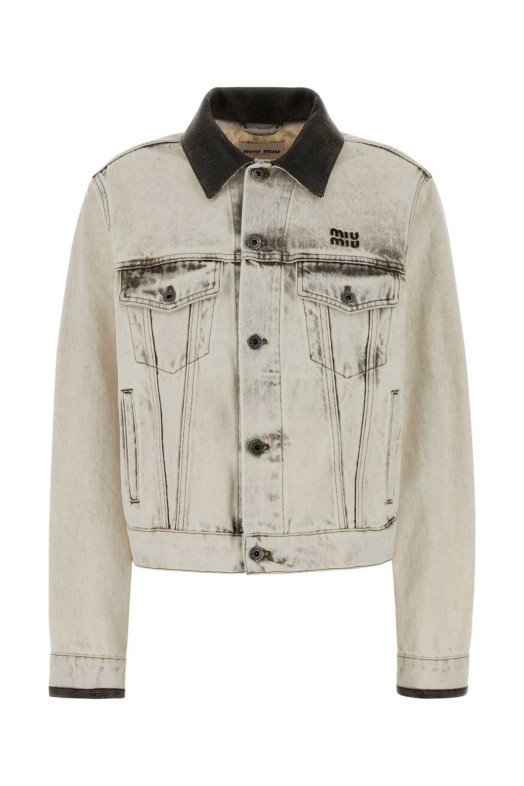 White denim jacket Black MIU MIU (GWB273SOOO183T)