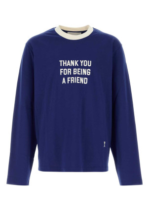 Blue cotton t-shirt AMI (HTS419JE0258)