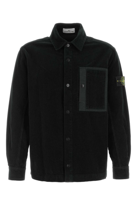 Black corduroy shirt Black STONE ISLAND (L2S151200016S0212)