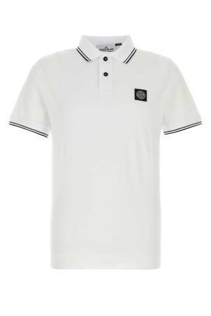 White stretch piquet polo shirt STONE ISLAND (L2S152200010S0018)