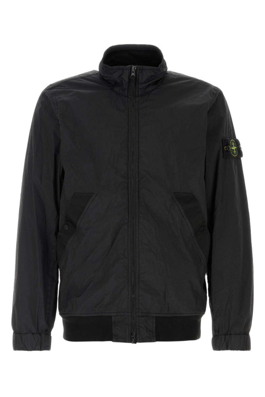 Black nylon bomber jacket Black STONE ISLAND (L2S154100002S0A23)