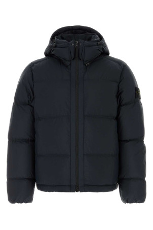Navy blue nylon down jacket Black STONE ISLAND (L2S154100013S0483)