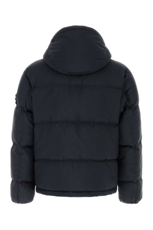 Navy blue nylon down jacket Black STONE ISLAND (L2S154100013S0483)