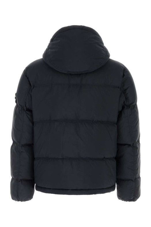 Navy blue nylon down jacket Black STONE ISLAND (L2S154100013S0483)