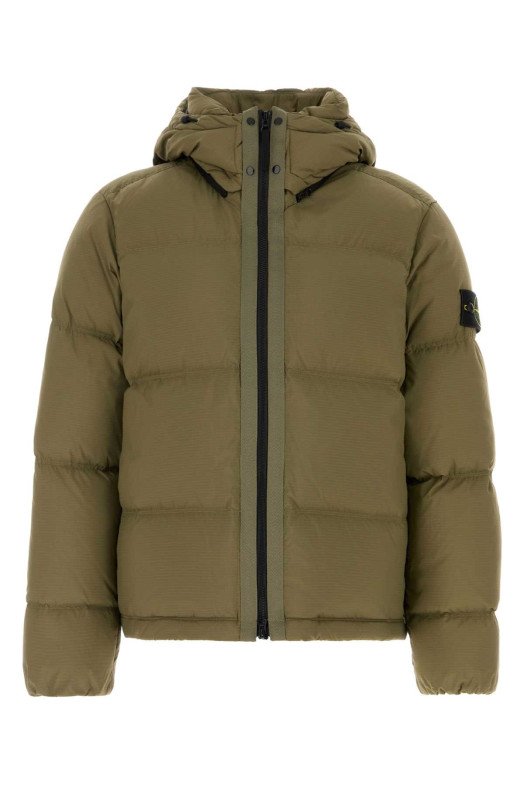 Army green nylon down jacket STONE ISLAND (L2S154100013S0483)