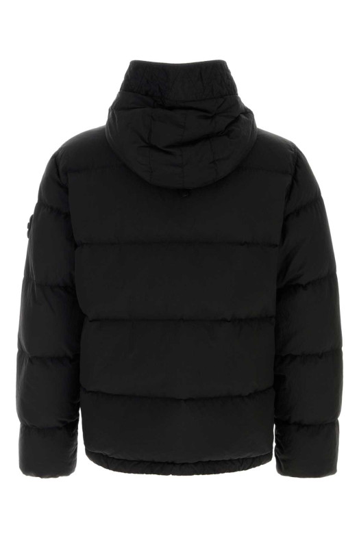 Black nylon down jacket Black STONE ISLAND (L2S154100019S0019)